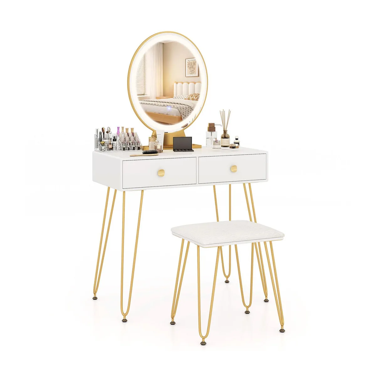 SlickBlue SlickBlue Industrial Makeup Dressing Table 3 Lighting Modes White — product photo
