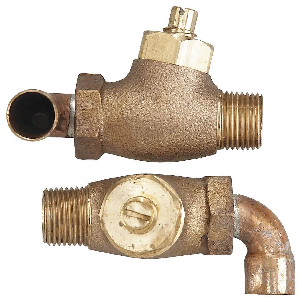 Brass check stop valve with copper sweat connections