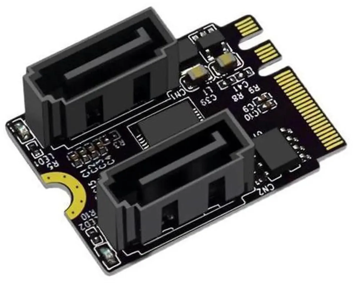 SMUGDESK SMUGDESK M.2 A+E Key to Dual Port SATA 3.0 Adapter — product photo