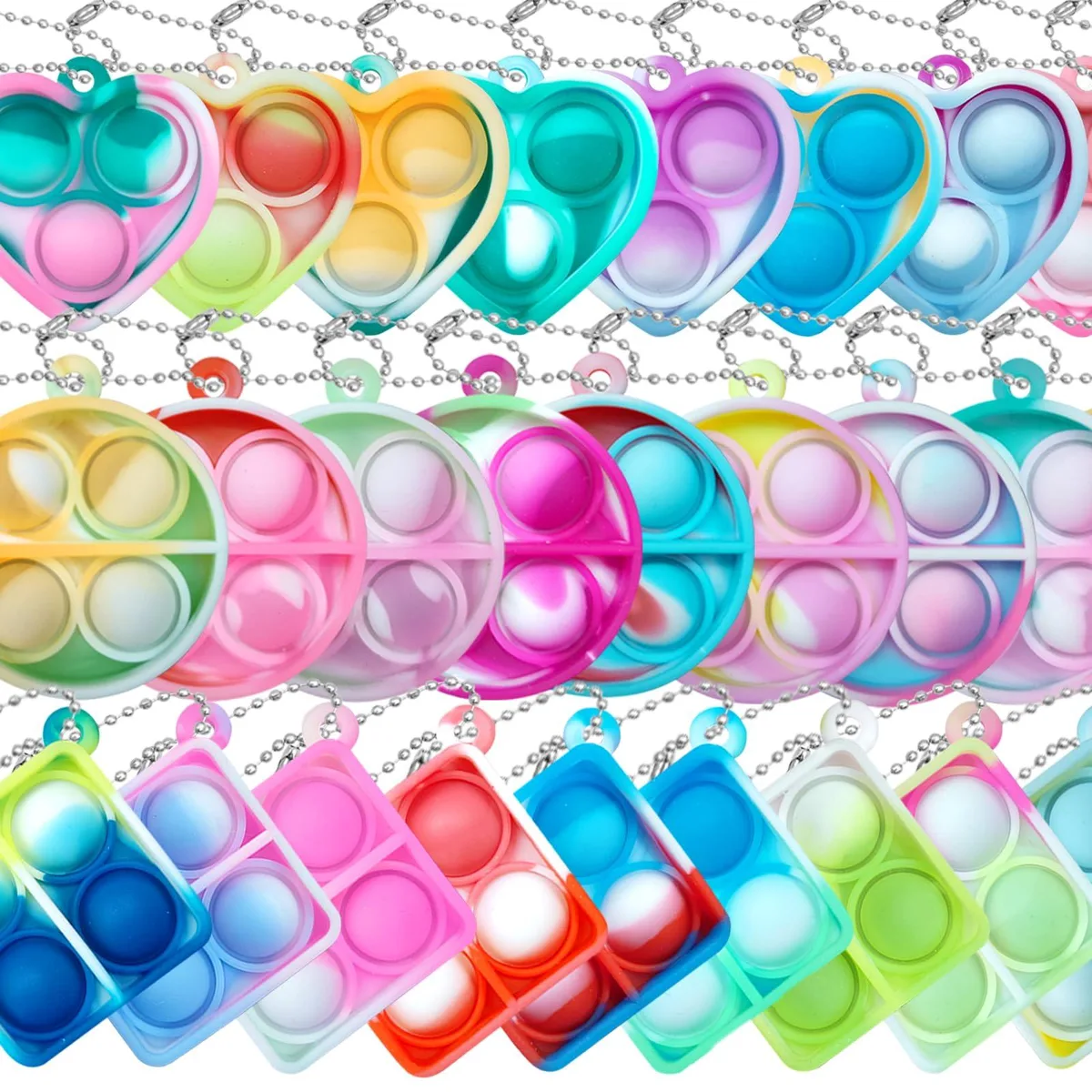  ONKULL Pop Fidget Keychain 30 Pack Silicone Sensory Toys — product photo