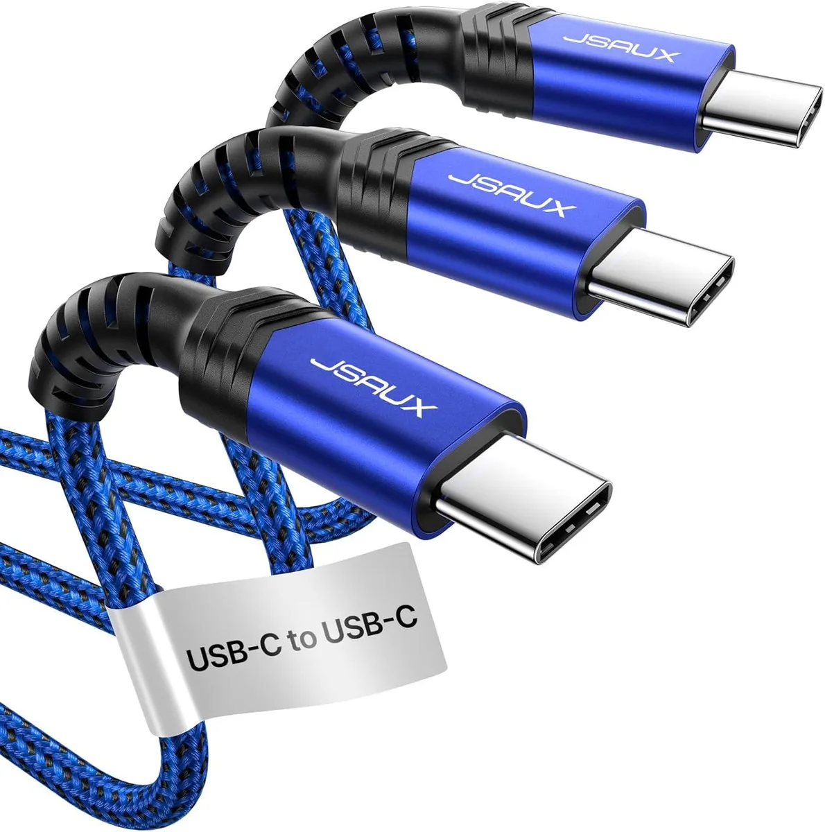 miqpower miqpower USB-C to USB-C Cable 100W 3-Pack 10ft 6.6ft 3.3ft Blue — product photo