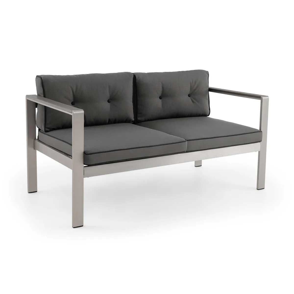SlickBlue SlickBlue 2-Person Patio Sofa Chair WPC Armrests Gray Silver 54x28x24.5in 660lb — product photo