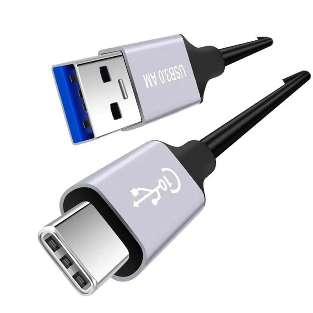 One-metre round cable with alloy-shell USB-C and USB-A connectors