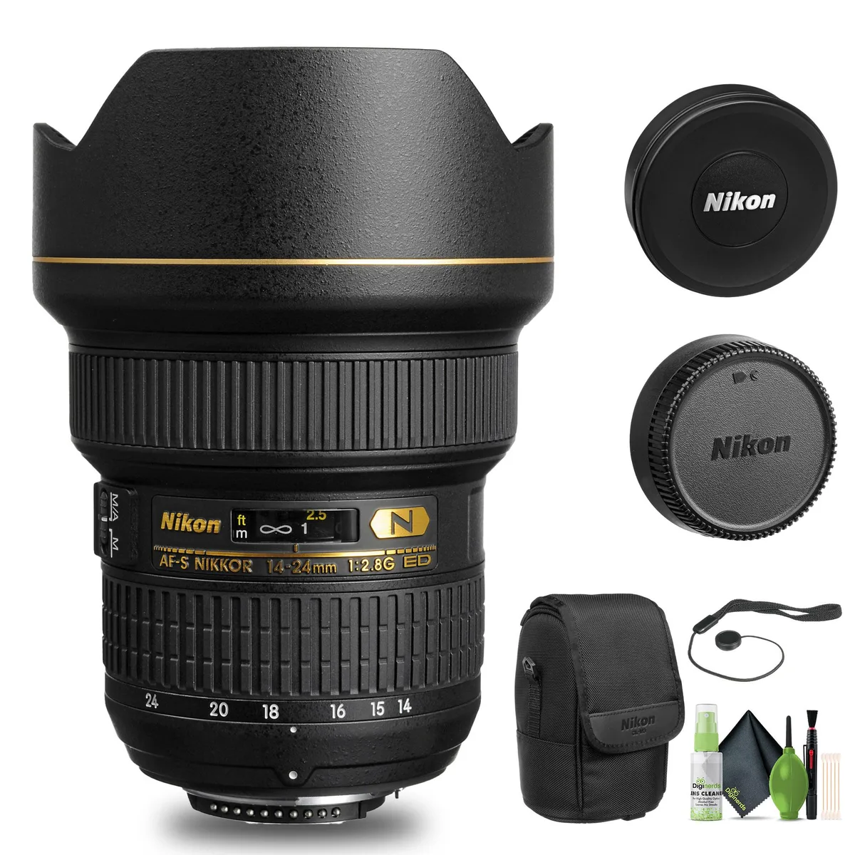 Nikon Inc Nikon AF-S NIKKOR 14-24mm f/2.8G ED camera lens (2163) + Cap Keeper + Cleaning Kit — product photo