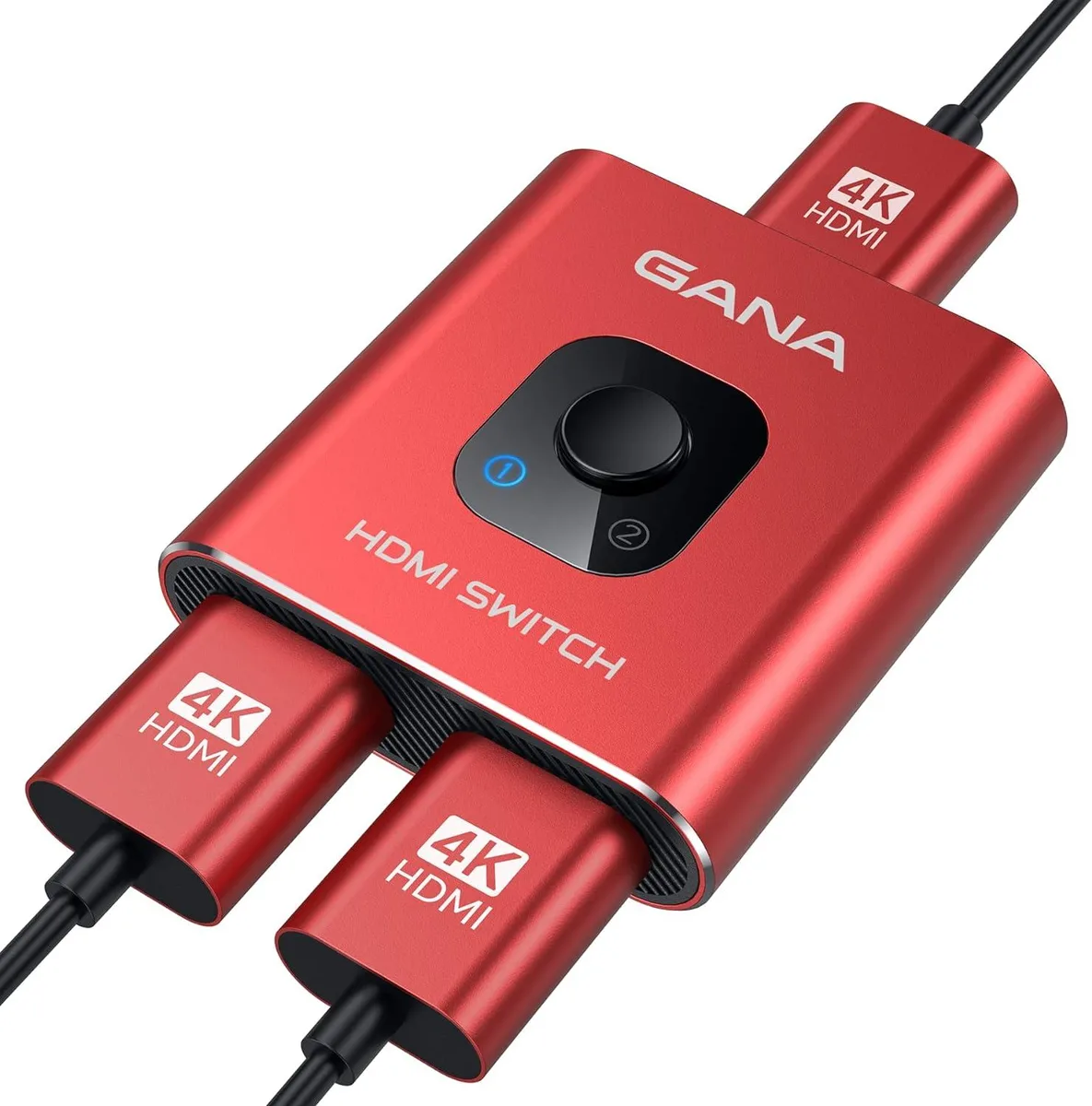 BFKK BFKK HDMI Switch 4K 60Hz 2 In 1 Out Red — product photo