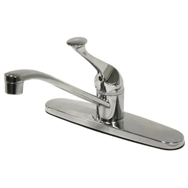 Single-handle kitchen faucet in polished chrome brass