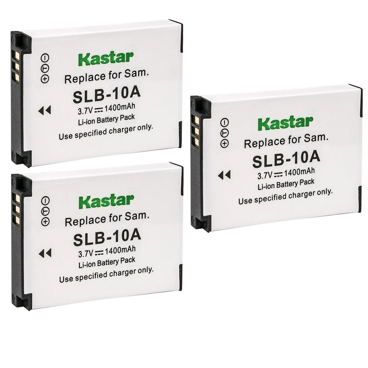 Kastar Kastar SLB-10A 3-pack camera battery 1400mAh 3.7V 5.18Wh — product photo
