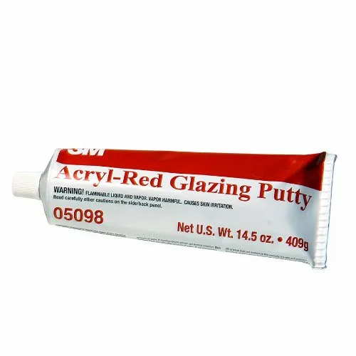 Red glazing putty tube 14.5 oz acrylic base
