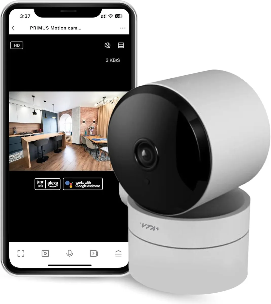 WOOJONG WOOJONG 2K Indoor WiFi Network Camera 355° Rotation 2304x1296P — product photo
