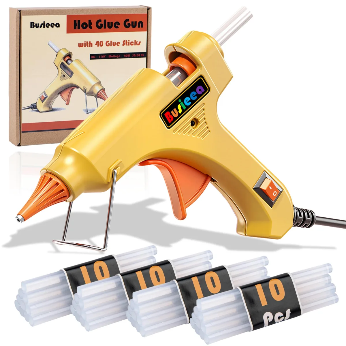  Busieea RRQ40 Hot Glue Gun Kit 40 Sticks 20W 175-200°C — product photo