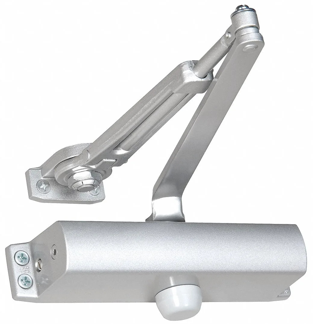 Aluminium hydraulic door closer with hold-open arm, painted finish