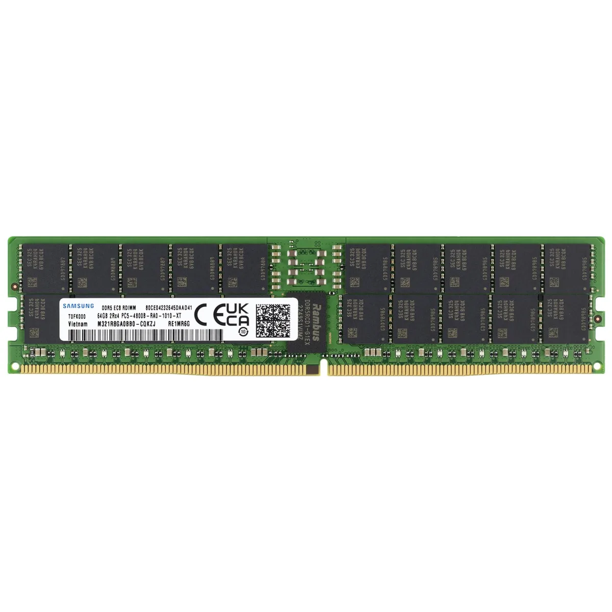 SAMSUNG SAMSUNG 64GB DDR5 4800MHz PC5-38400 ECC RDIMM 2Rx4 EC8 10x4 1.1V 288-Pin Server RAM M321R8GA0BB0-CQK — product photo