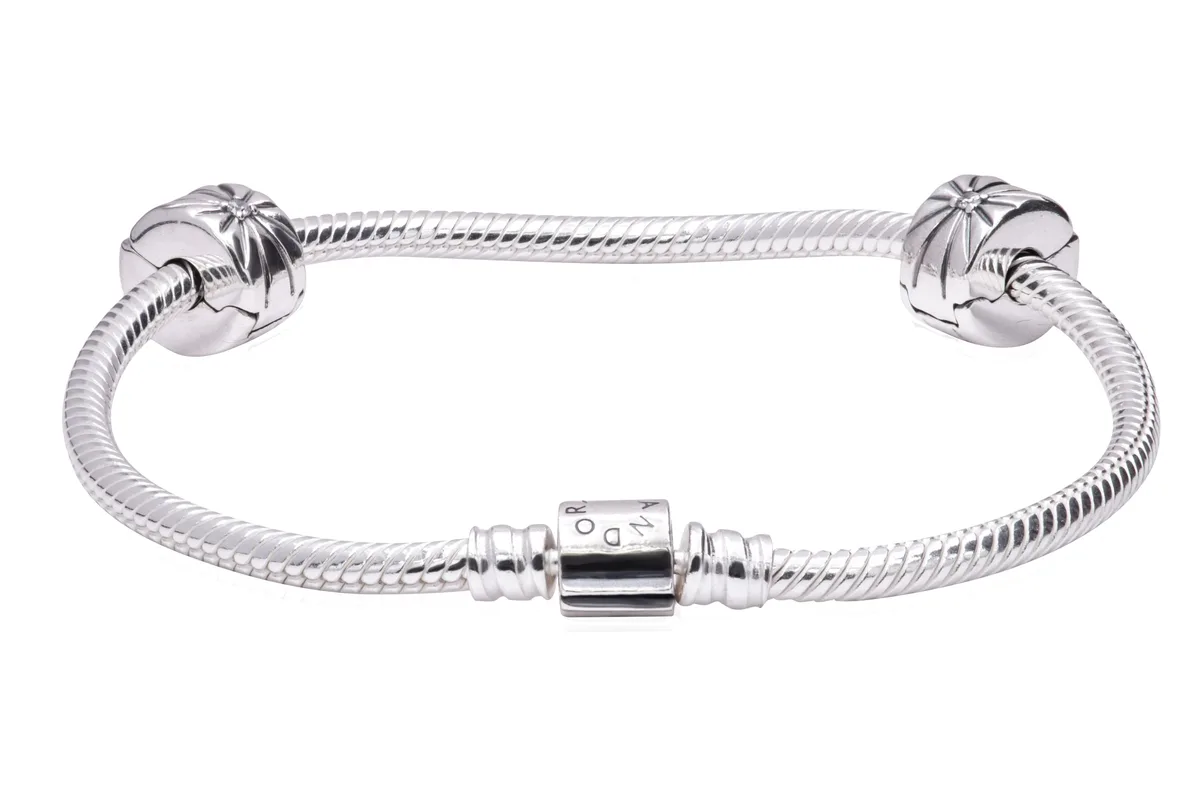 PANDORA PANDORA Sterling Silver Barrel Clasp Bracelet Gift Set Ring Size 18 — product photo