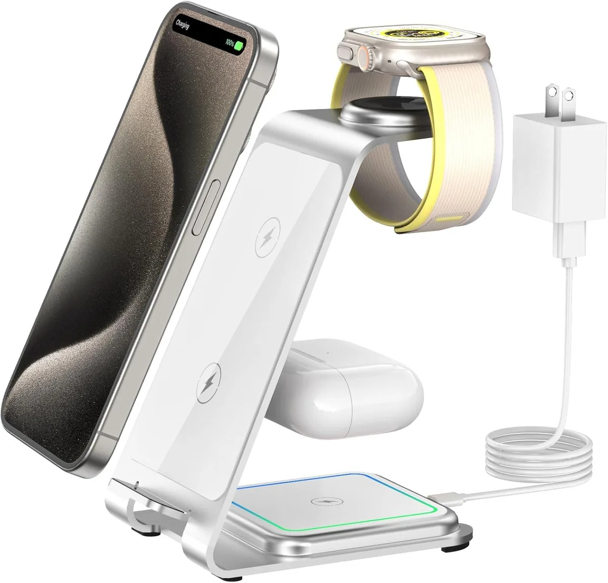 RUOCLRIS RUOCLRIS 3-in-1 Wireless Charger 18W Silver — product photo