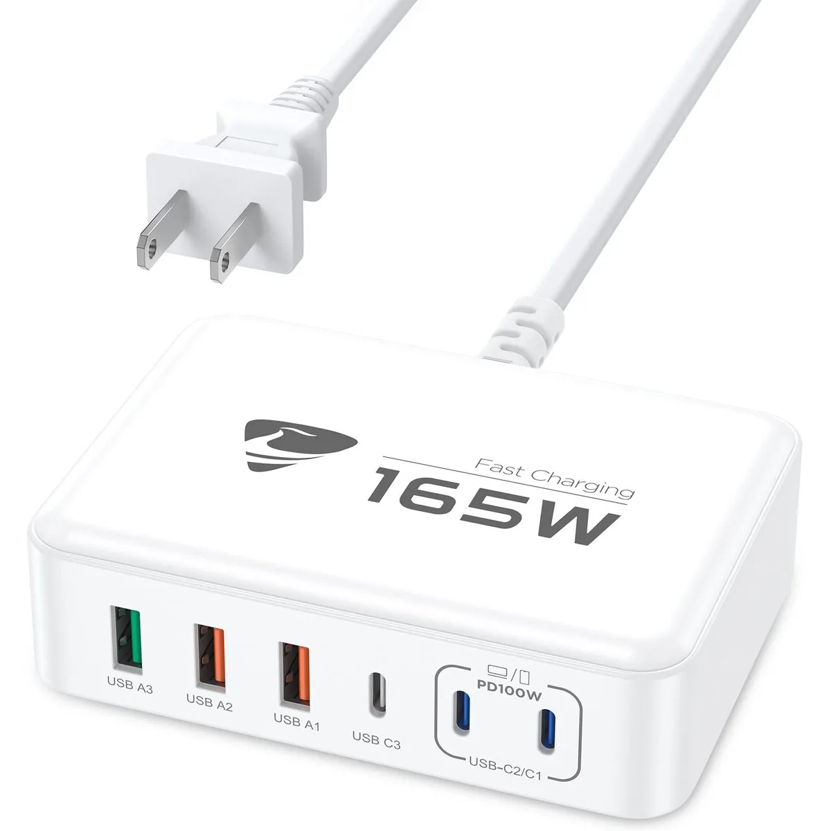  Aione 165W 6-Port USB-C Charger PD 100W RE-PC907N — product photo