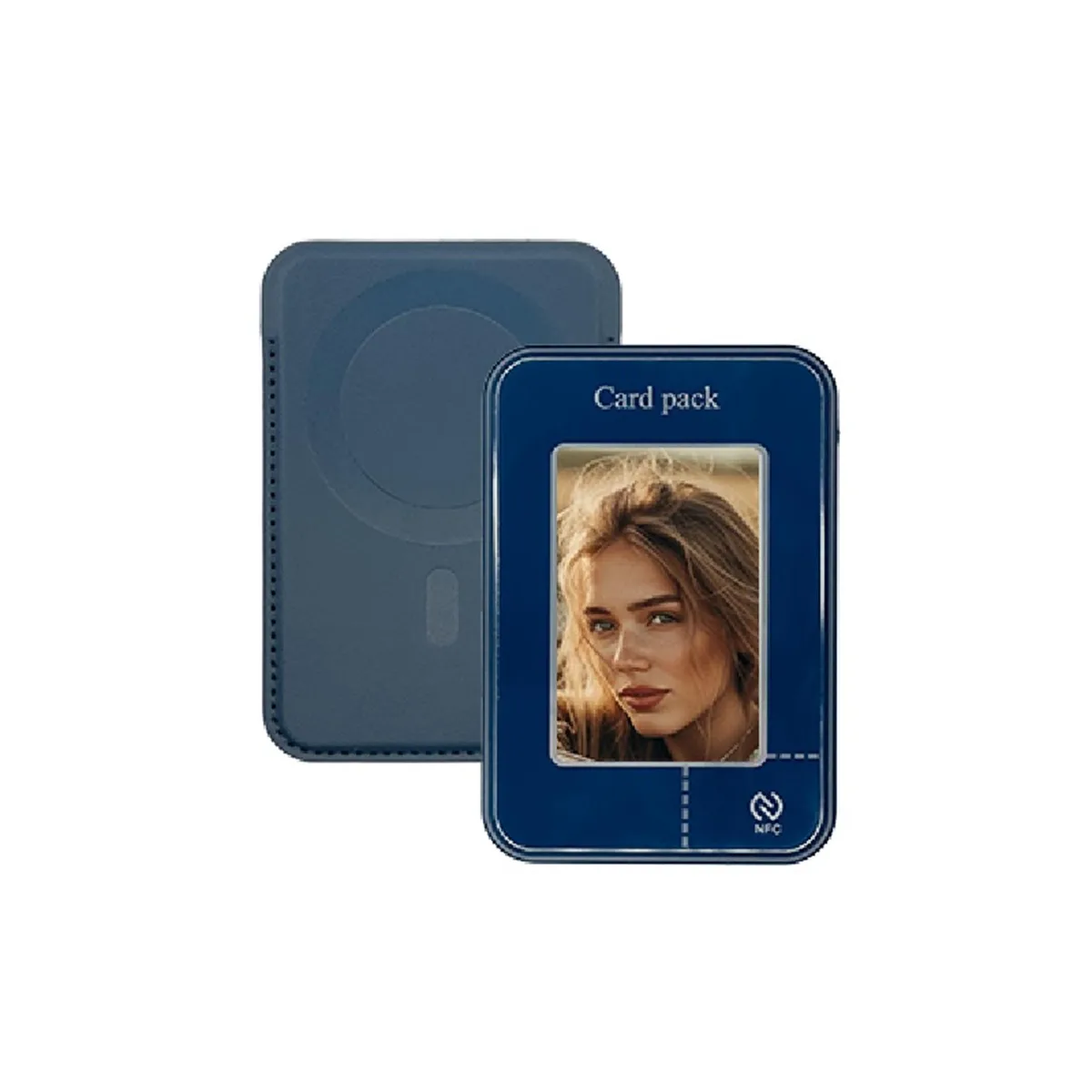 NO. NO. NFC Smart Display Magsafe Wallet Stand Blue — product photo