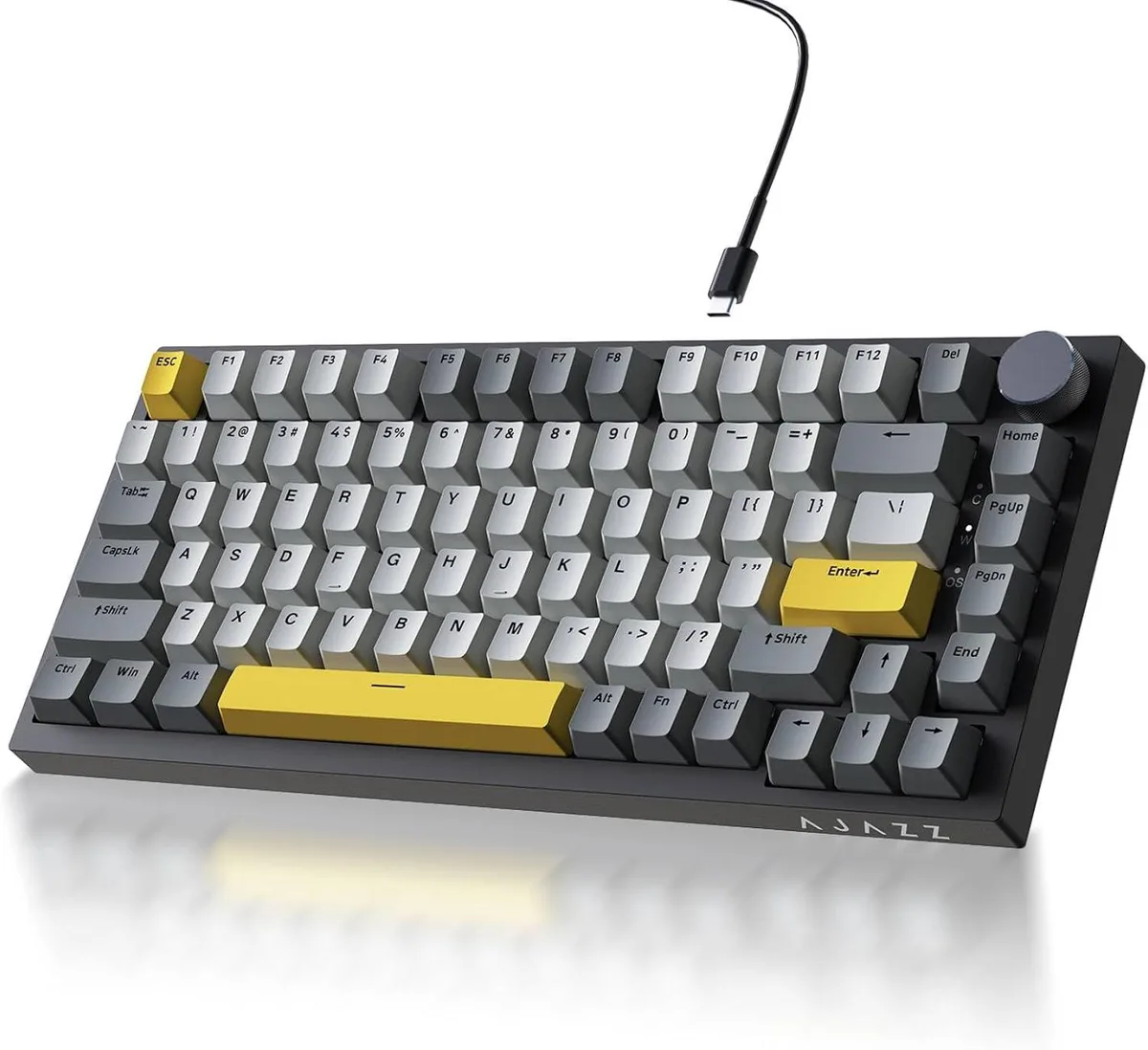 TUKO TUKO AK820 75% Wired Gasket Mechanical Gaming Keyboard with Volume Knob — product photo
