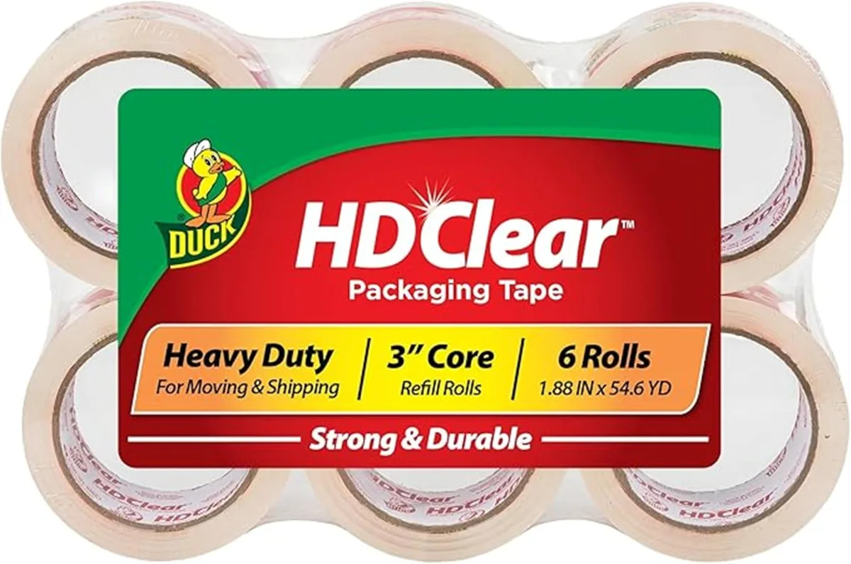  Duck HD Clear Packing Tape 6 Rolls 1.88 In x 54.6 Yds 2.6 mil (441962) — product photo