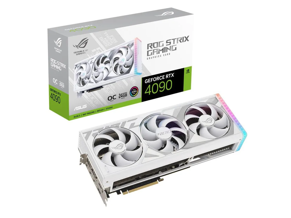ASUS ASUS ROG Strix RTX 4090 White OC Edition 24GB GDDR6X graphics card — product photo