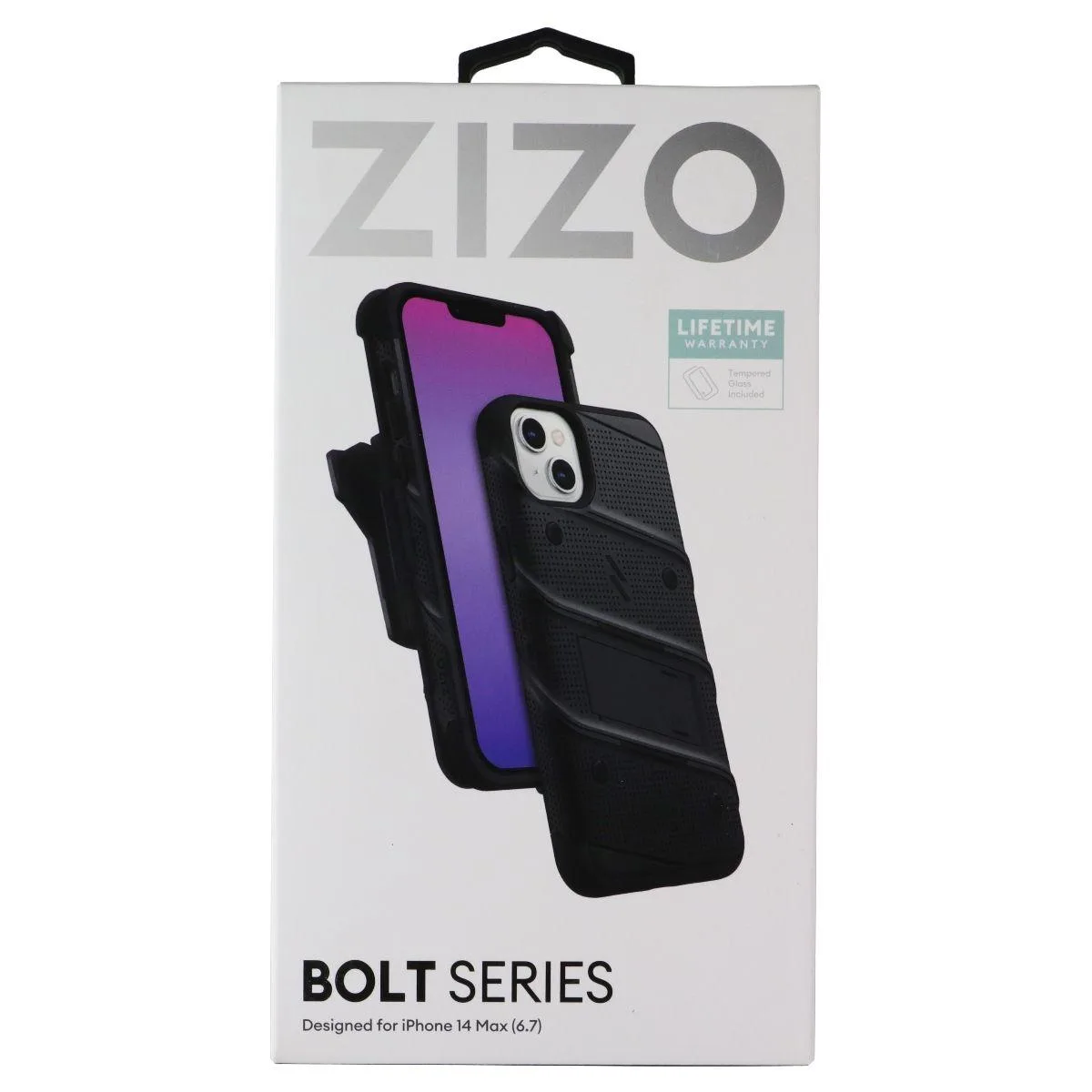 Zizo Zizo Bolt Series Rugged Case Screen Holster iPhone 14 Plus Black — product photo