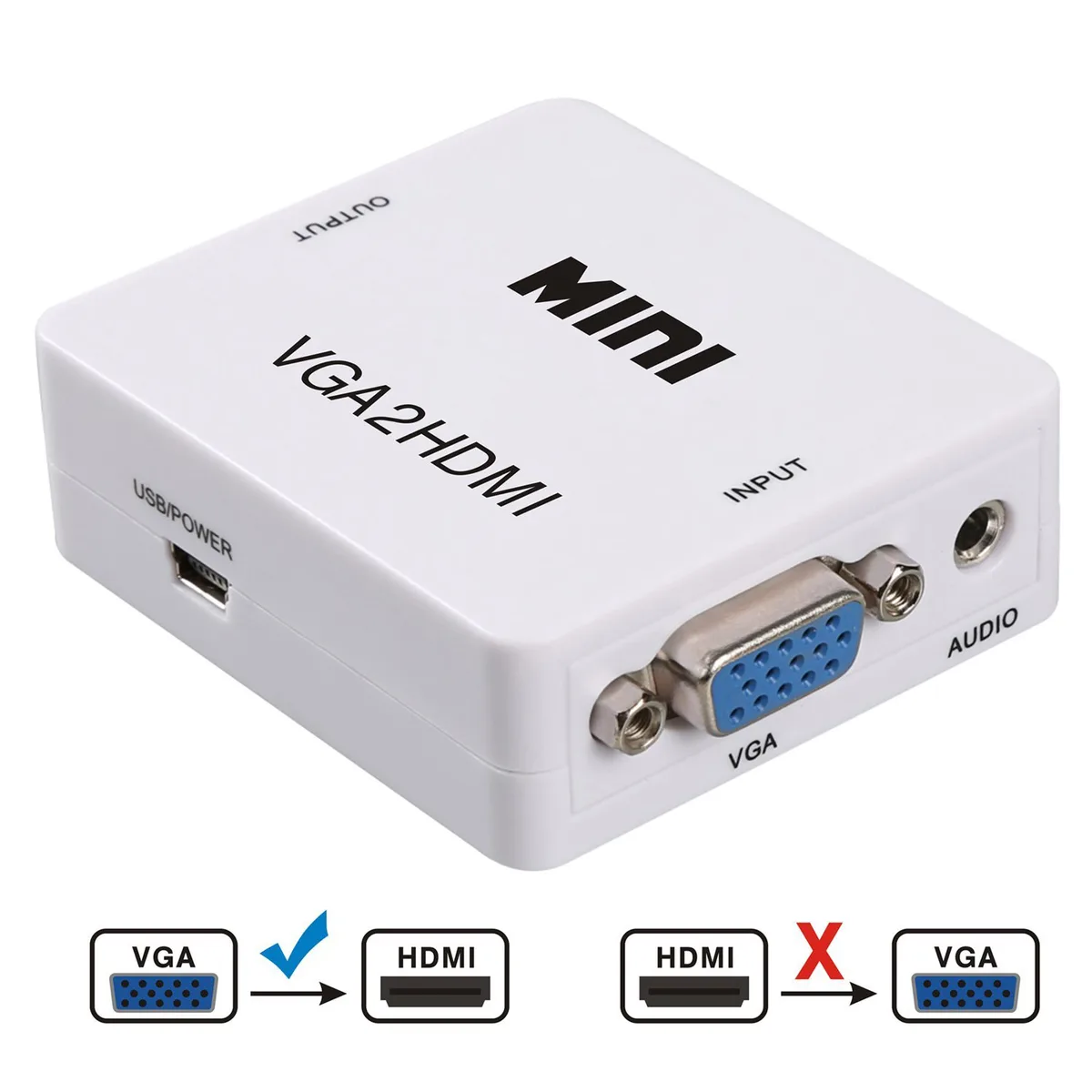 LUOM LUOM VGA to HDMI Converter White 40g — product photo