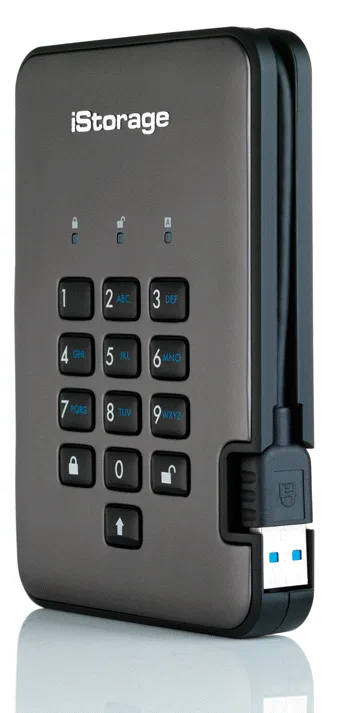 iStorage iStorage diskAshur PRO2 IS-DAP2-256-1000-C-X 1TB portable hard drive — product photo