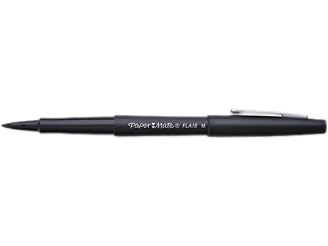 Paper Mate Paper Mate 8430152 Flair Point Guard Pen Medium .7 mm Black 12 Pack — product photo