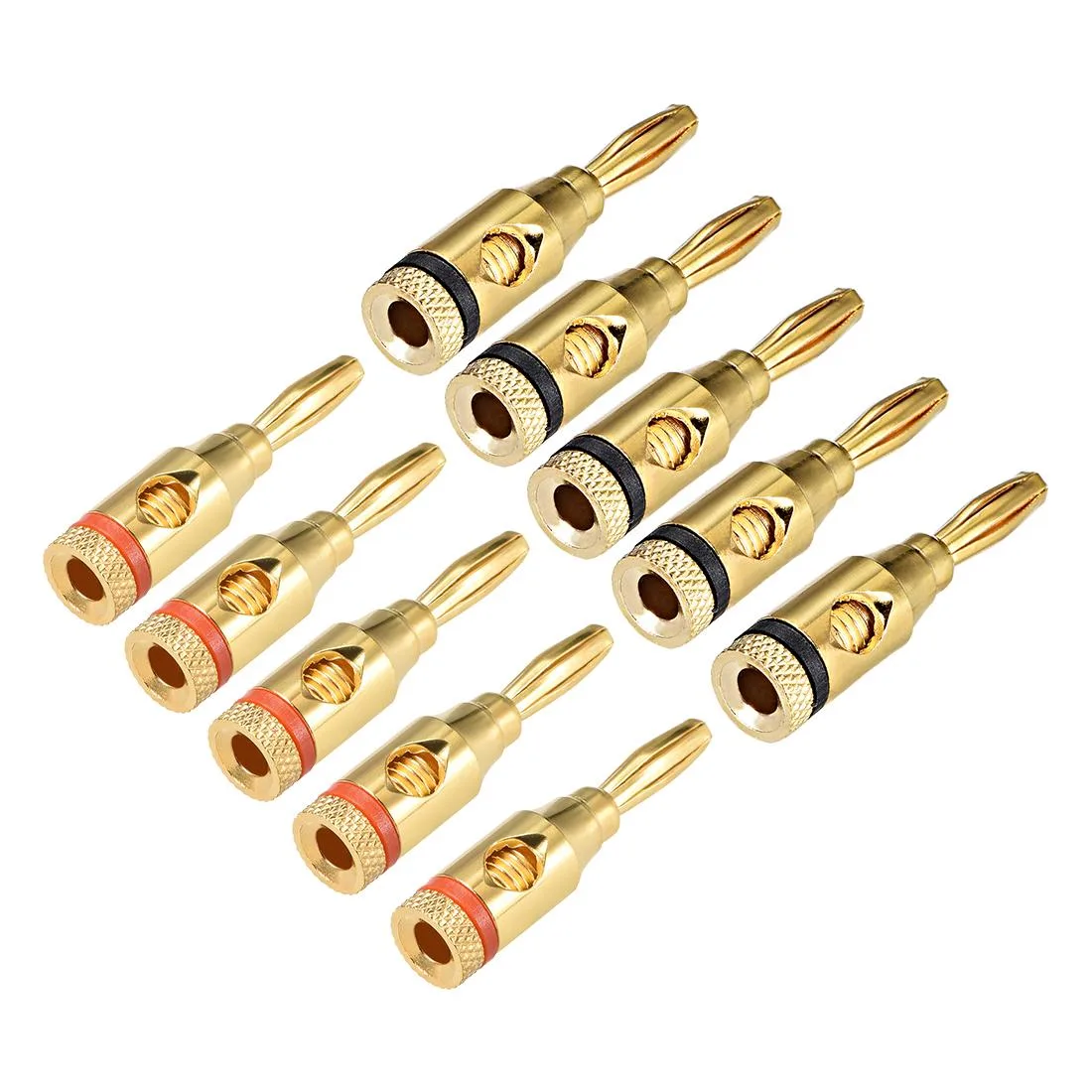 Unique-Bargains Unique-Bargains Gold 4mm Plated Banana Connector Open Screw 10Pcs — product photo