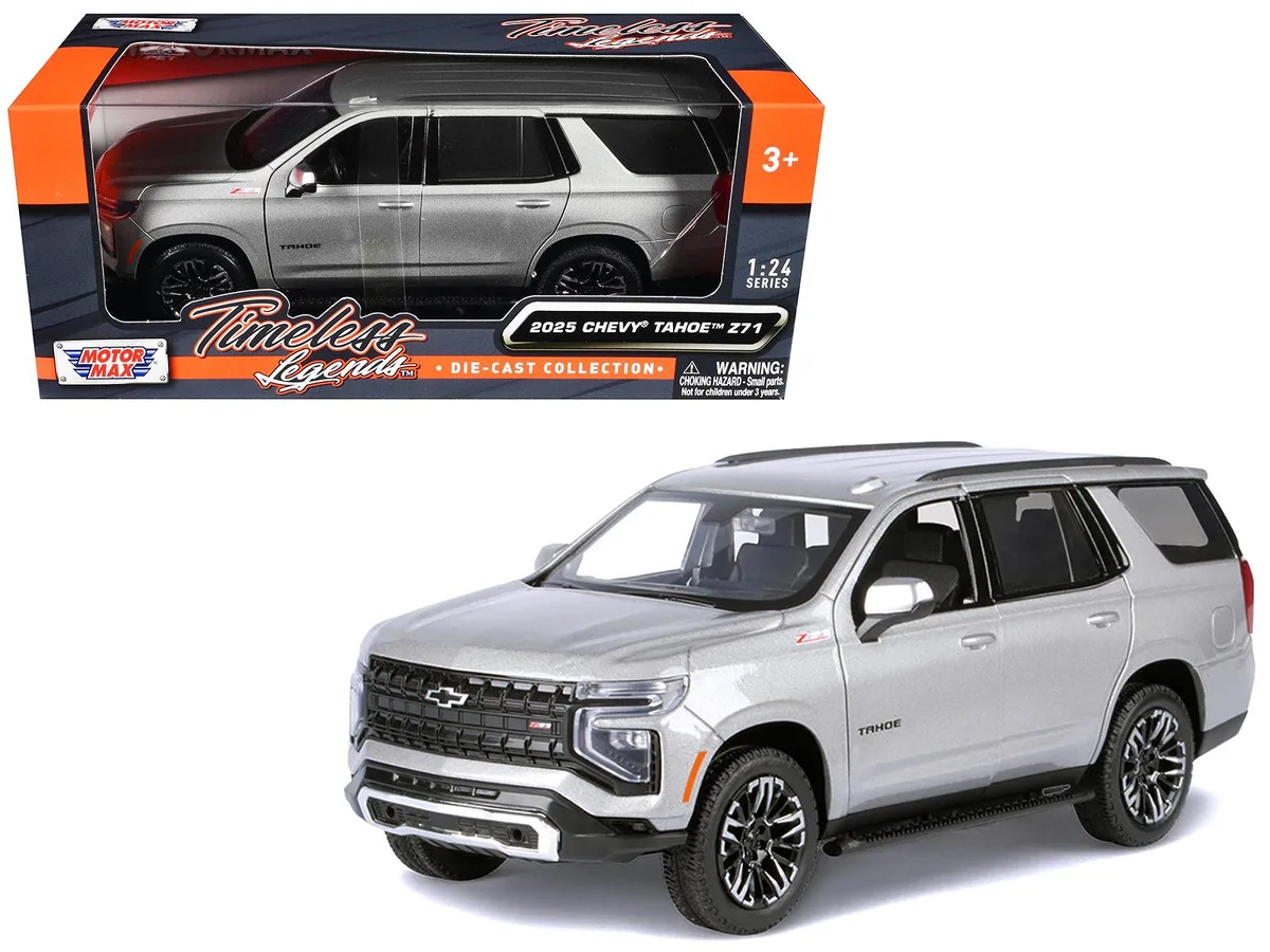 MOTORMAX MOTORMAX 2025 Chevrolet Tahoe Z71 Gray Metallic Timeless Legends 1/24 Diecast Car — product photo