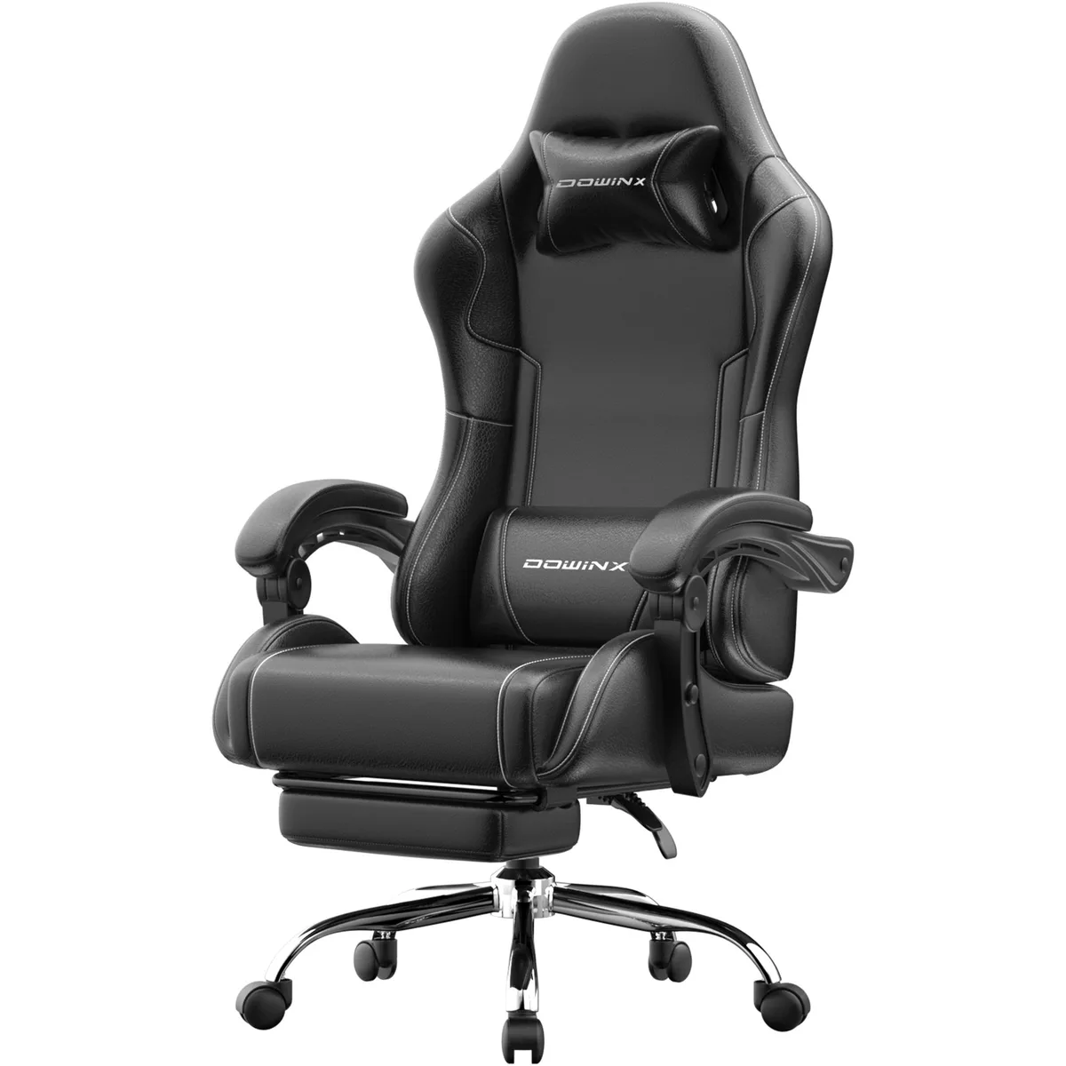 Dowinx Dowinx LS-6658J Gaming Chair 150° Recline 330lb Black PU Leather — product photo