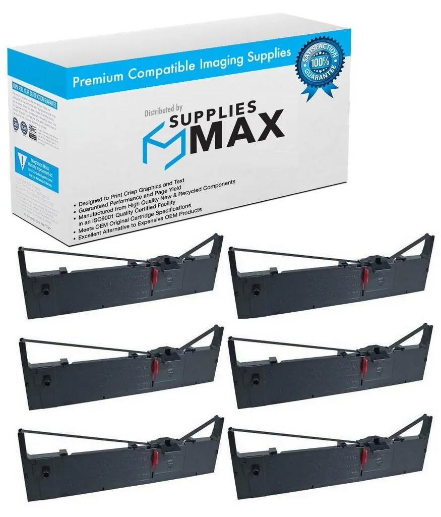SuppliesMax SuppliesMax FX-980 Black Printer Ribbon 6 Pack S015091 — product photo