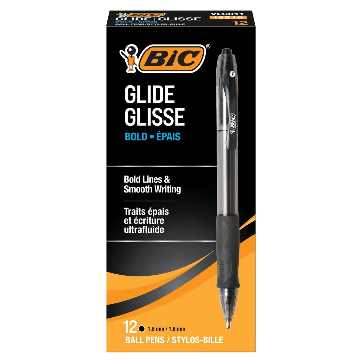 Blue retractable ballpoint pens with comfort grip 12-count pack