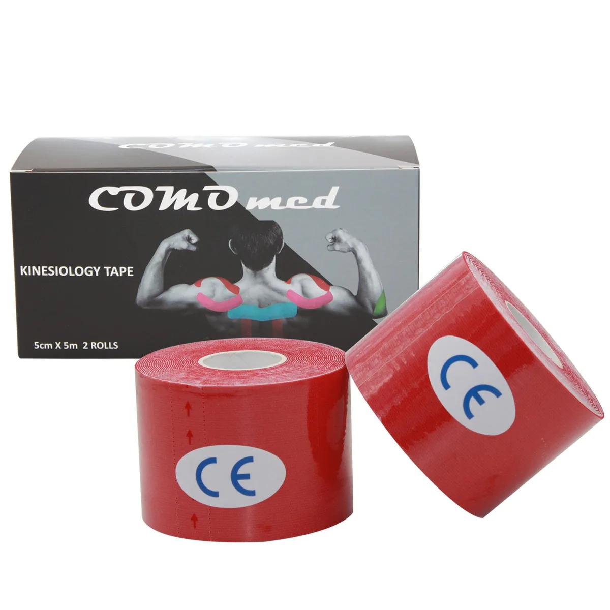 COMOmed COMOmed Kinesiology Tape Red 2 in x 16.5 ft 2 Rolls — product photo