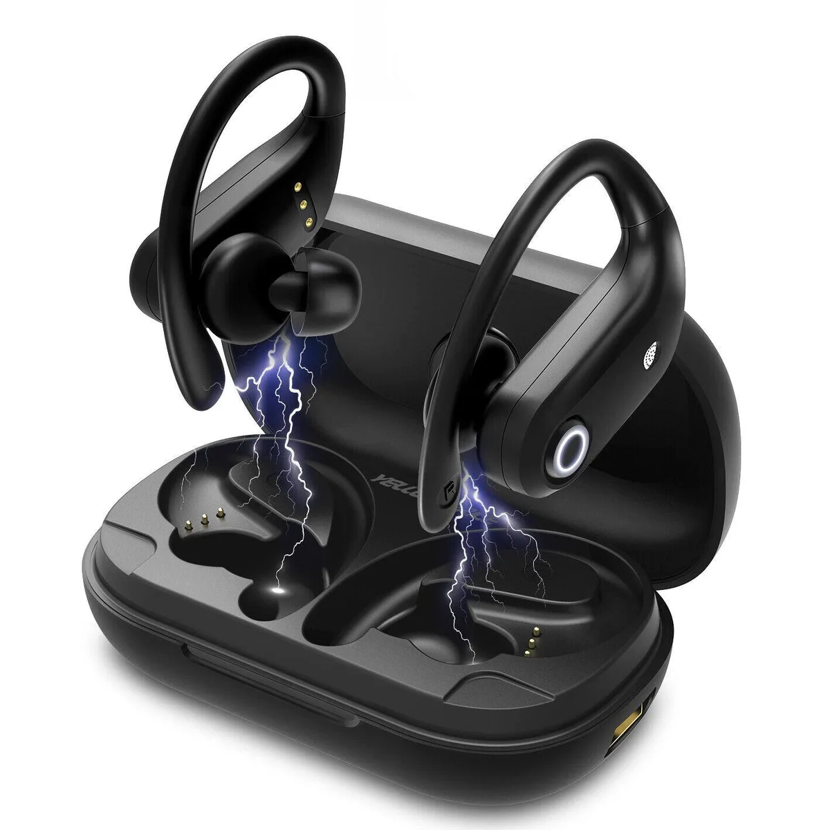 SPTUO SPTUO Bluetooth 5.0 Wireless Earbuds 2000mAh Case IPX5 Black — product photo