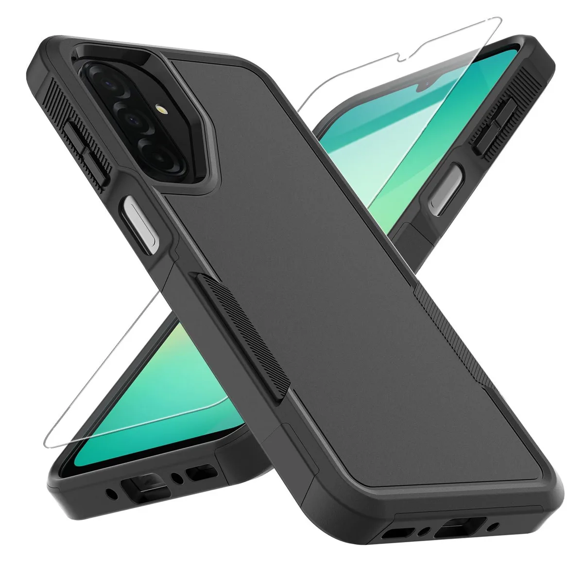 yuanming Galaxy A17 5G Case Black Dual Layer with Screen Protector — product photo