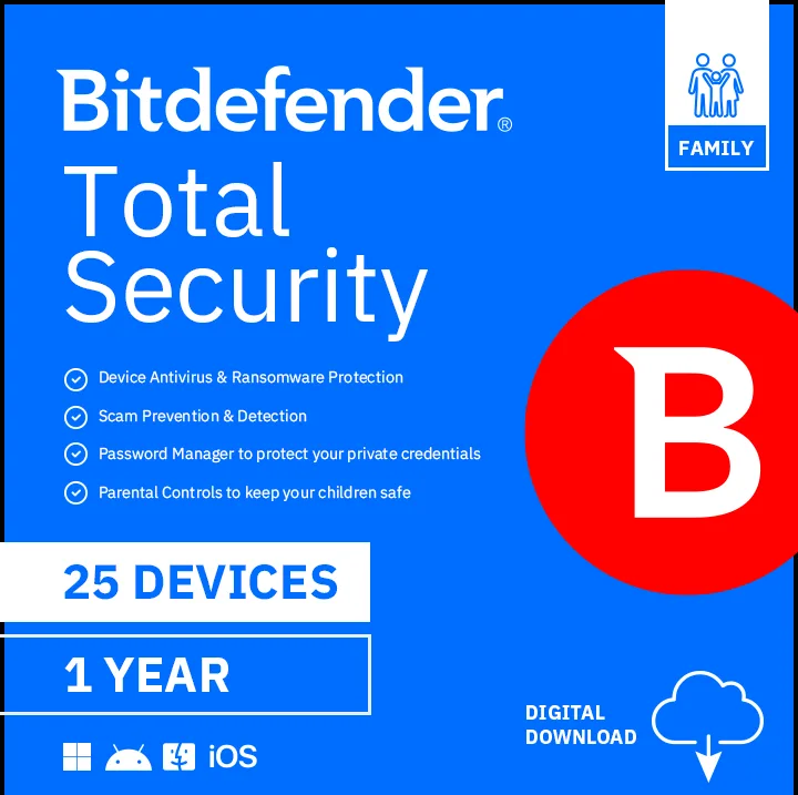 BitDefender BitDefender PS24ZZCSN1225LEN Premium Security Family 25 Devices 1 Year internet security — product photo