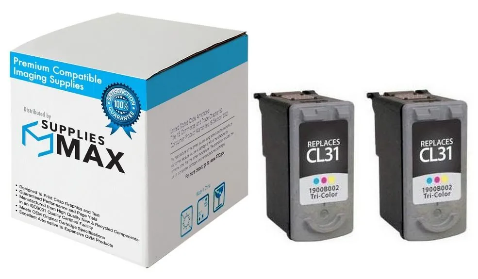 SuppliesMax SuppliesMax CL-31 2-pack tri-colour inkjet cartridge 200 pages — product photo
