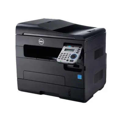 White rectangular laser multifunction printer with flat top scanner, front paper tray and control panel