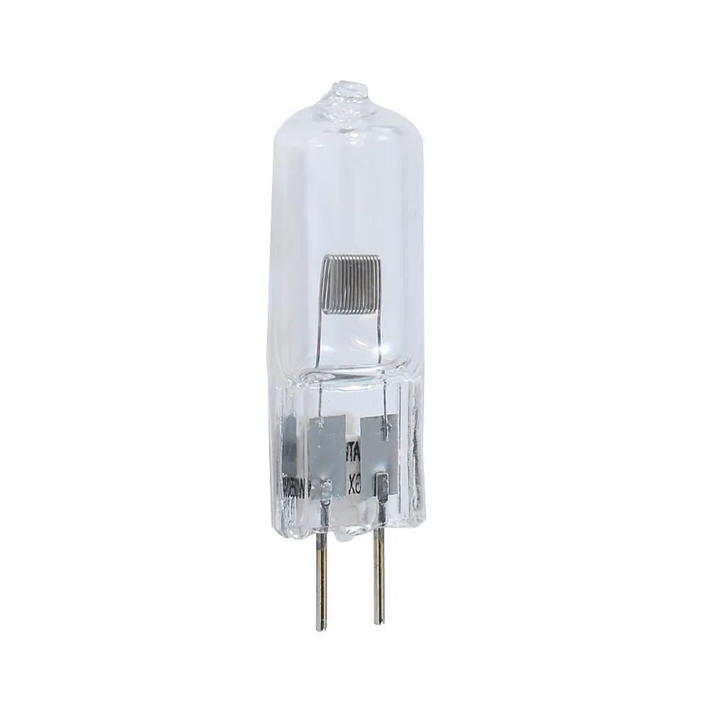 Small clear halogen capsule with two thin pins