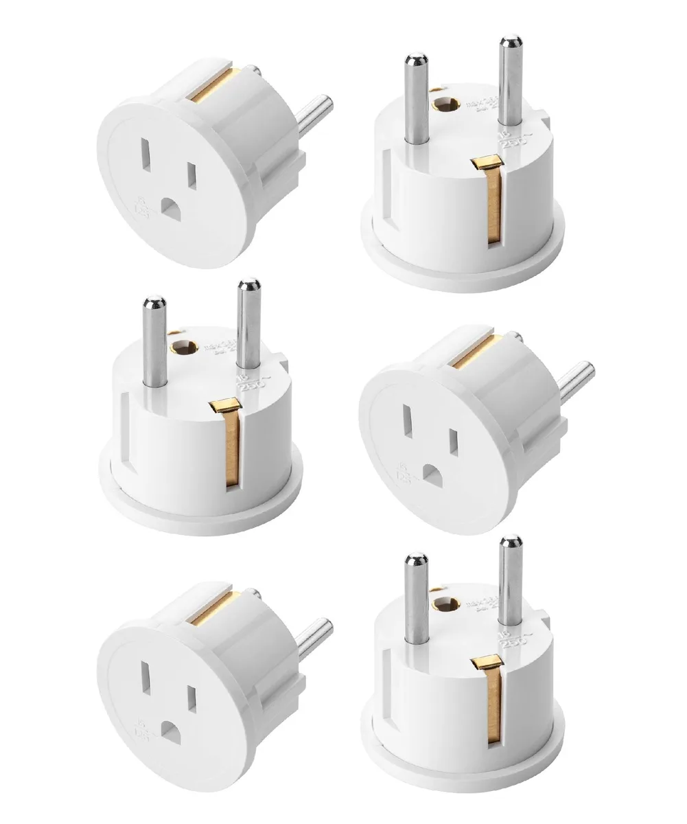  Bates European Travel Plug Adapter 6 Pack Type E/F — product photo