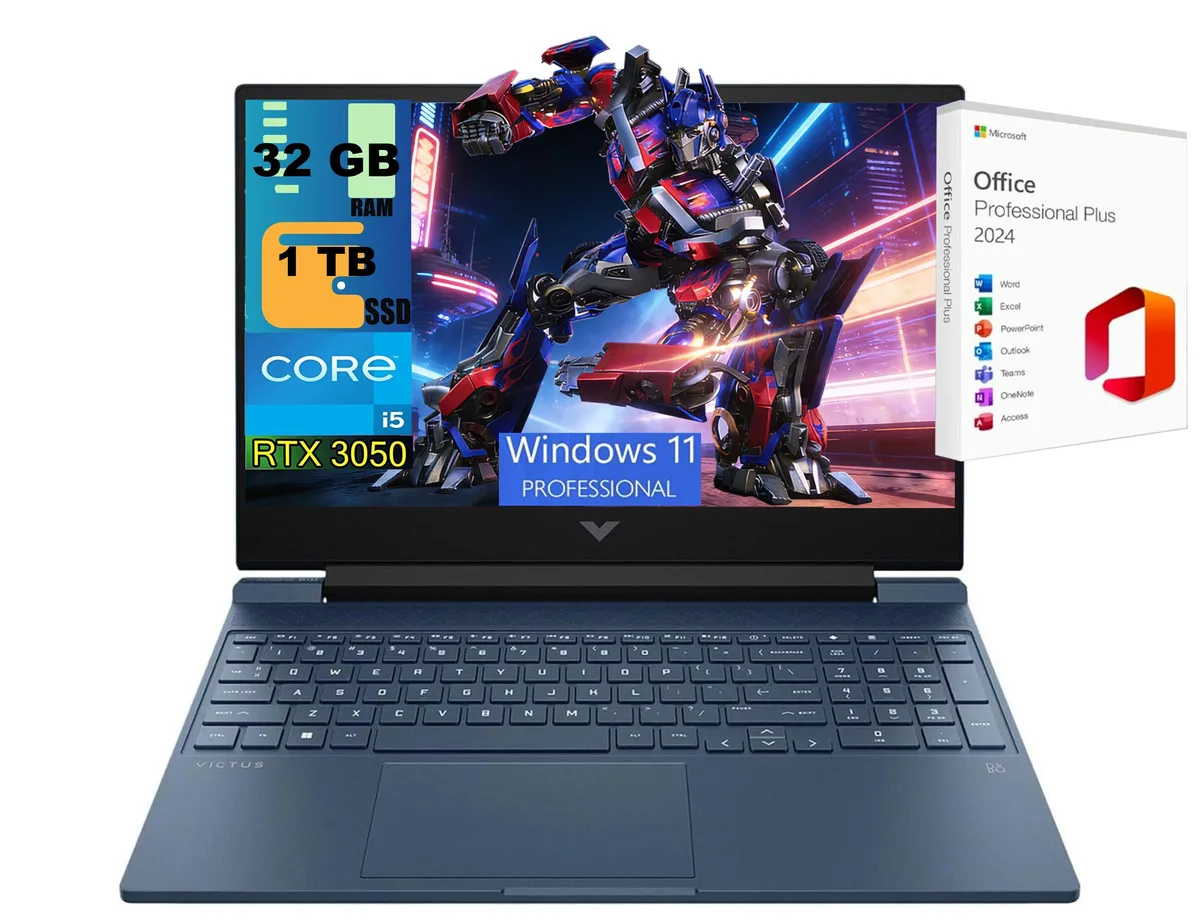 HP HP Victus 15 Blue i5-12450H RTX 3050 32GB 1TB gaming laptop — product photo