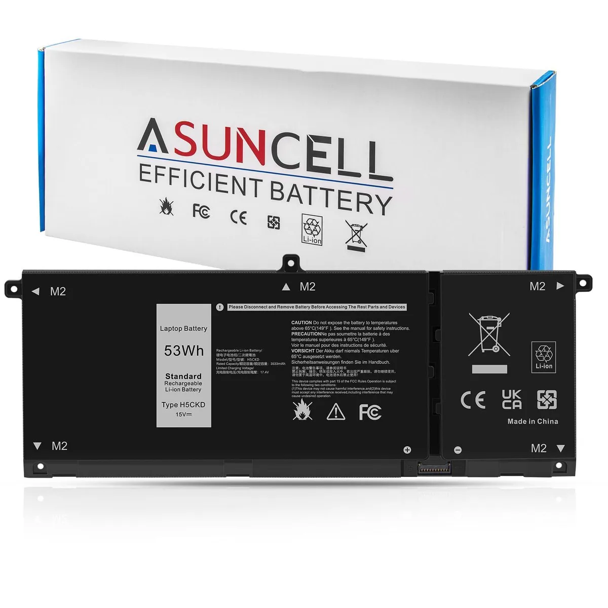  H5CKD 53Wh 15V 4-cell laptop battery for Dell Inspiron Latitude Vostro — product photo