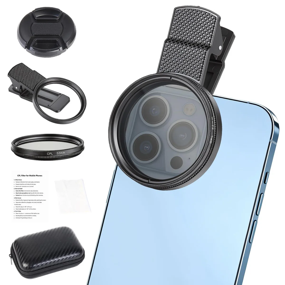  52mm Circular Polarizer Filter with Clip Mount — product photo