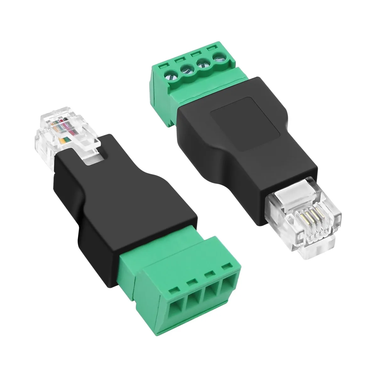 Vszerda Vszerda RJ11 6P4C Male to 4-Pin Screw Terminal Adapter 2PCS — product photo