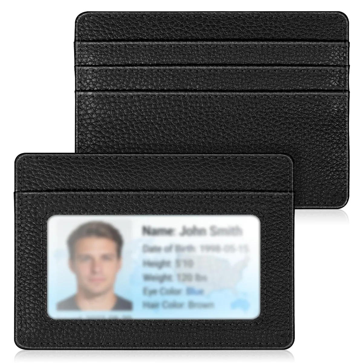  FINTIE Card Holder Black Faux Leather RFID Blocking 4.7 x 2.6 x .3 — product photo