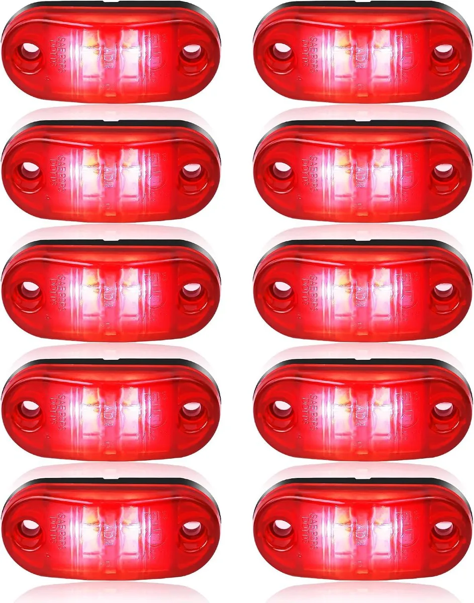 BFKK BFKK 10 Pack Red DC12-24V IP68 Waterproof LED Trailer Lights Kit — product photo