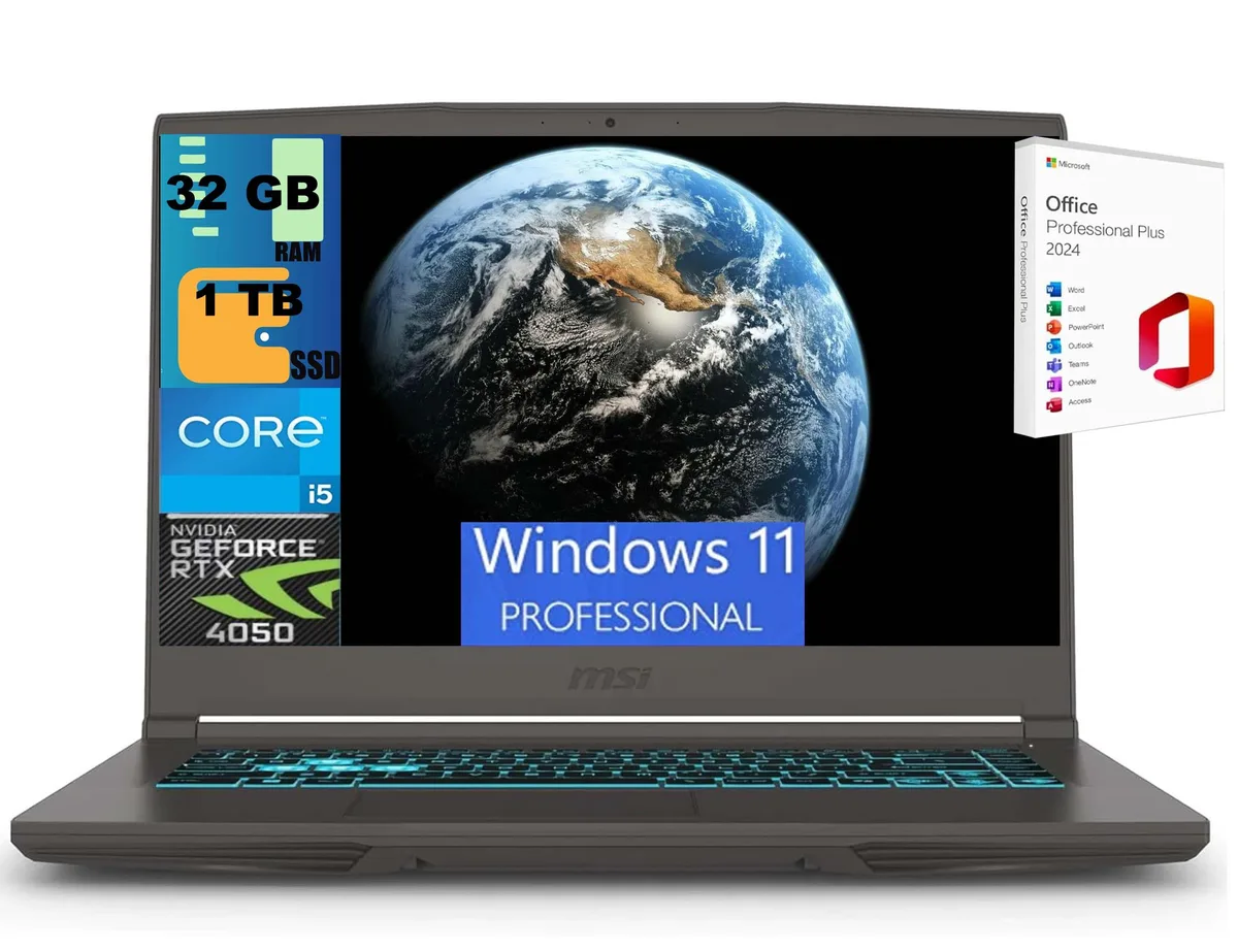 MSI MSI Thin 15 gaming laptop Gray i5-13420H RTX 4050 32GB 1TB — product photo