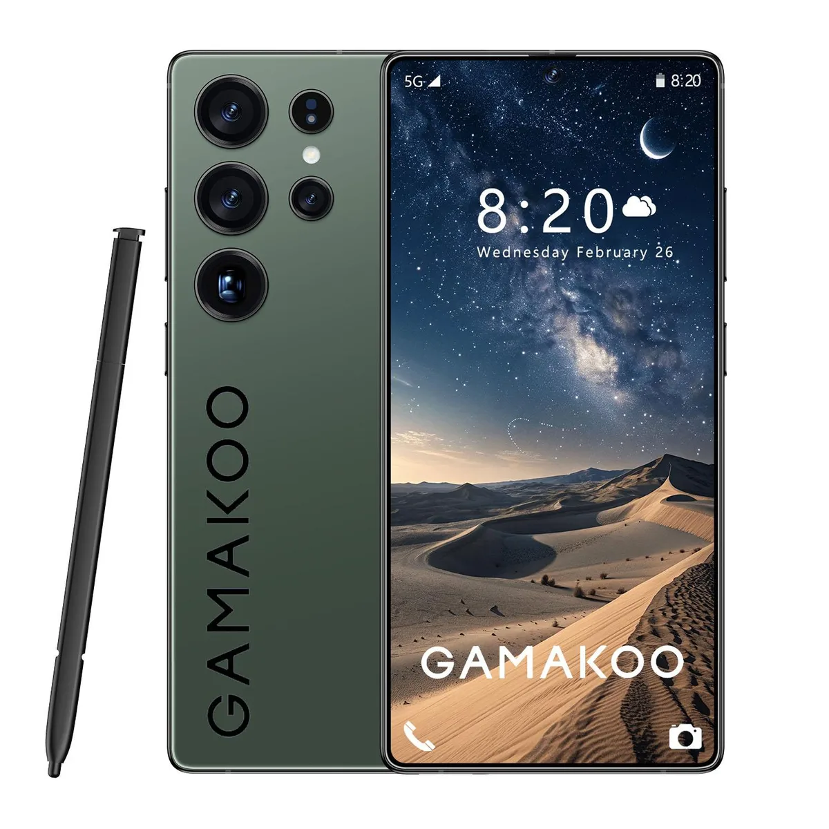 GAMAKOO GAMAKOO Snapdragon8 G25 Ultra S Pen 8GB 256GB 6.8in 6000mAh Android 15 Green cell phones - unlocked — product photo