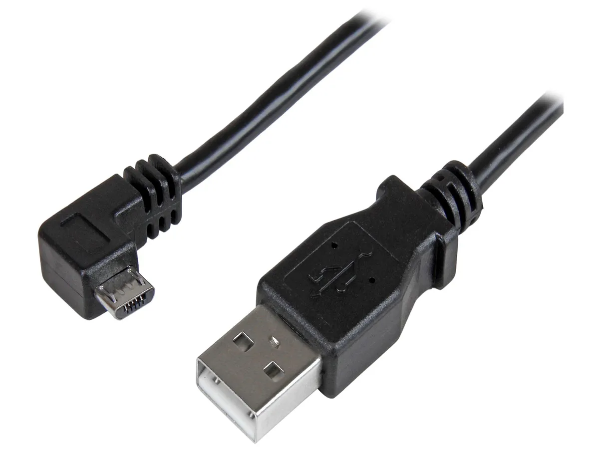 STARTECH STARTECH USBAUB1MRA usb cable right angle micro usb 24 awg 1m — product photo