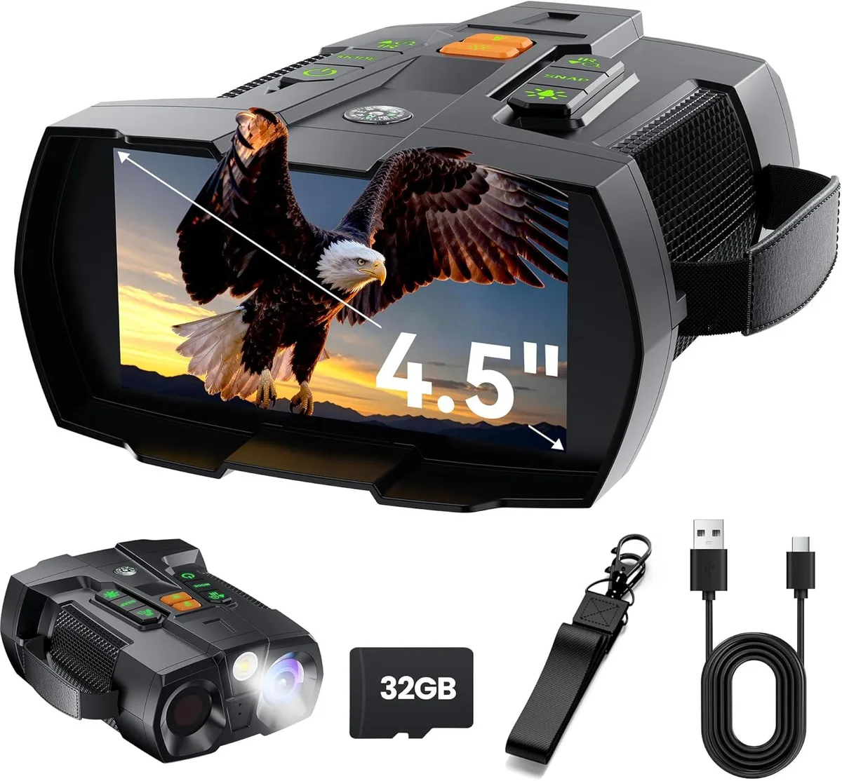 BFKK BFKK 4K Night Vision Goggles 4.5" Screen 10x Zoom 5000mAh 32GB — product photo